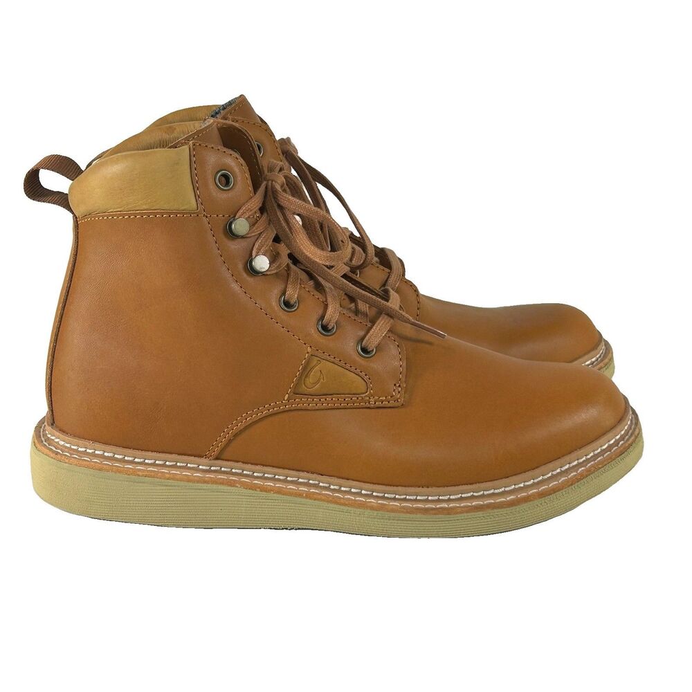 OLUKAI KILAKILA Waterproof Mid Boot Brown Leather‎ Men’s size 10